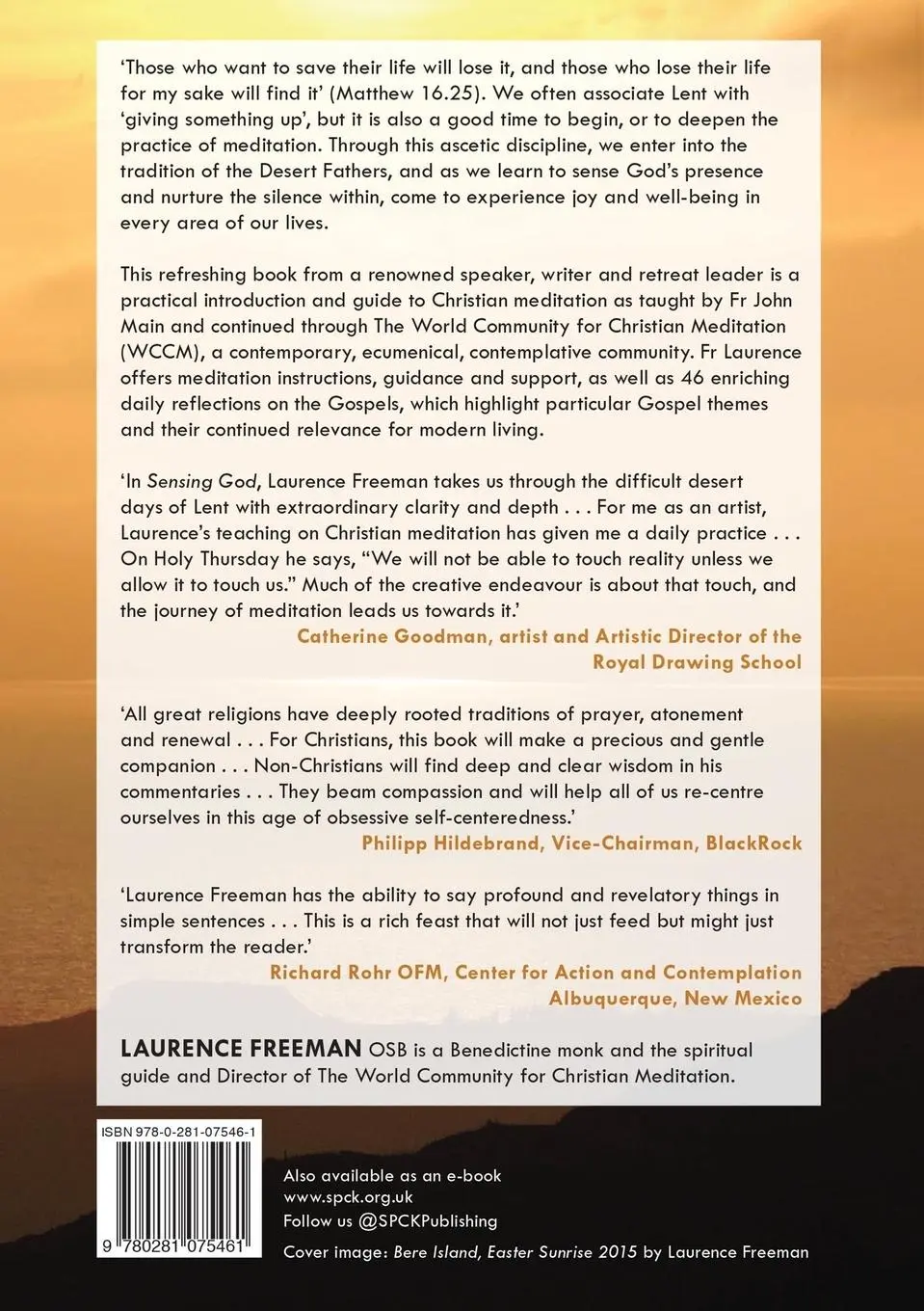 Rückseite: 9780281075461 | Sensing God | Learning to Meditate Through Lent | Laurence Freeman