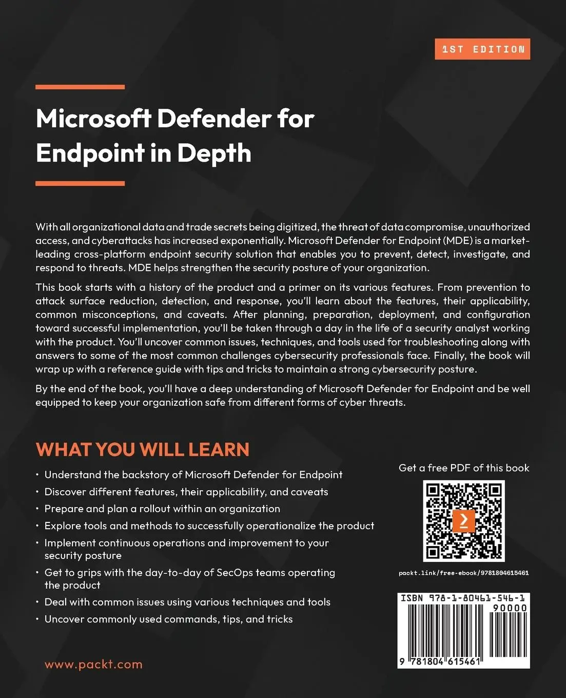 Rückseite: 9781804615461 | Microsoft Defender for Endpoint in Depth | Paul Huijbregts (u. a.)