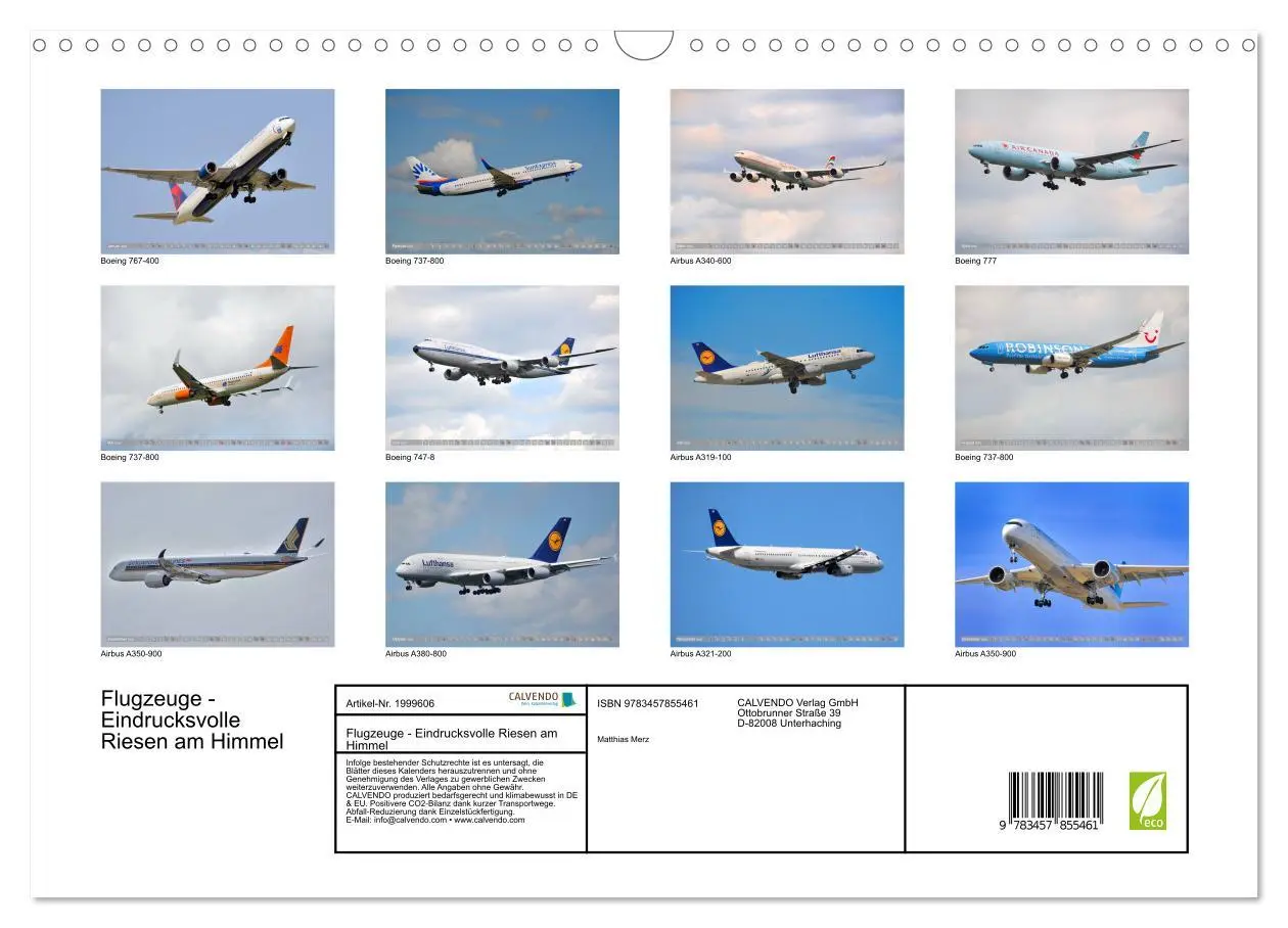 Bild: 9783457855461 | Flugzeuge - Eindrucksvolle Riesen am Himmel (Wandkalender 2026 DIN...
