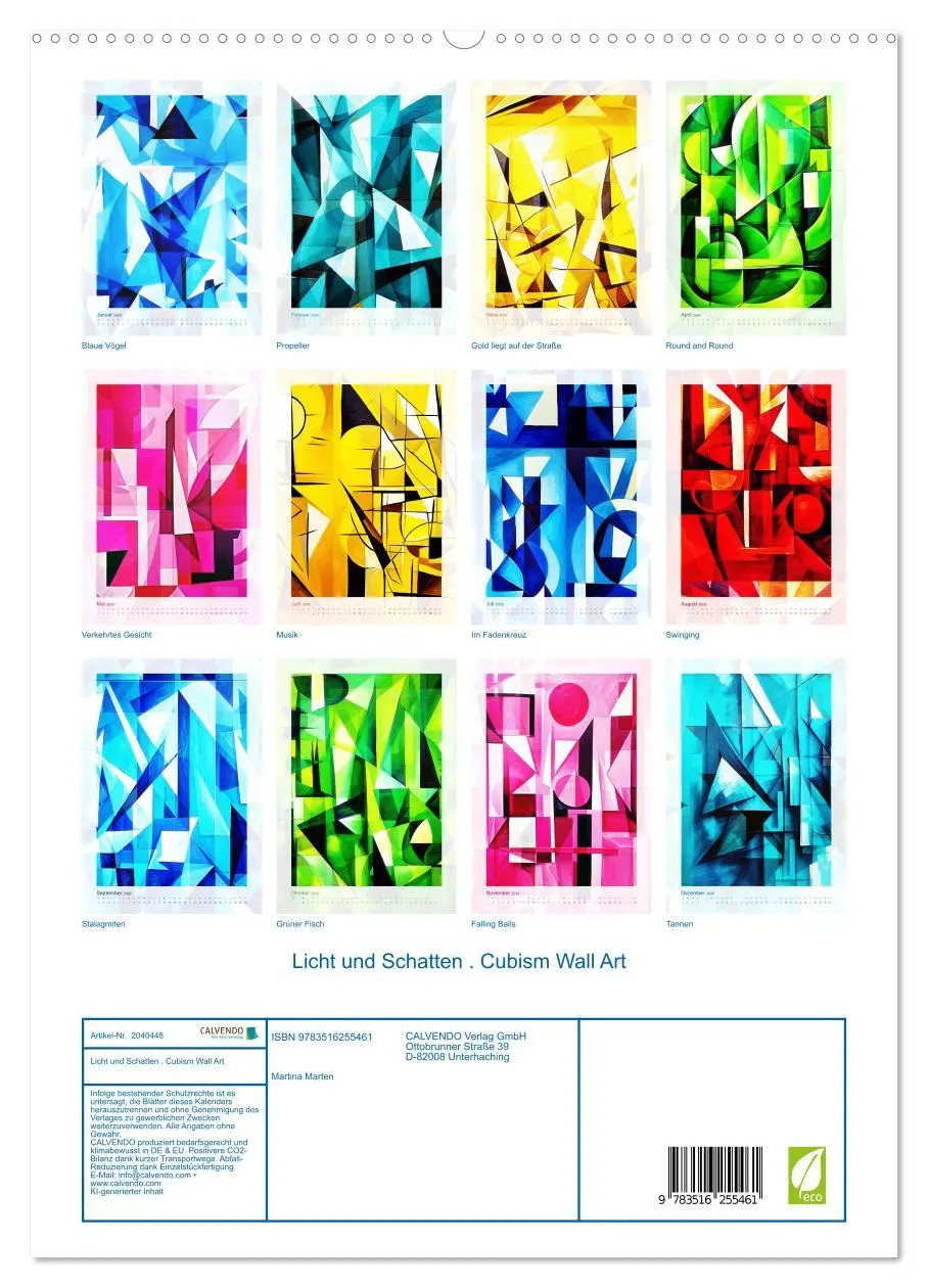 Bild: 9783516255461 | Licht und Schatten . Cubism Wall Art (hochwertiger Premium...