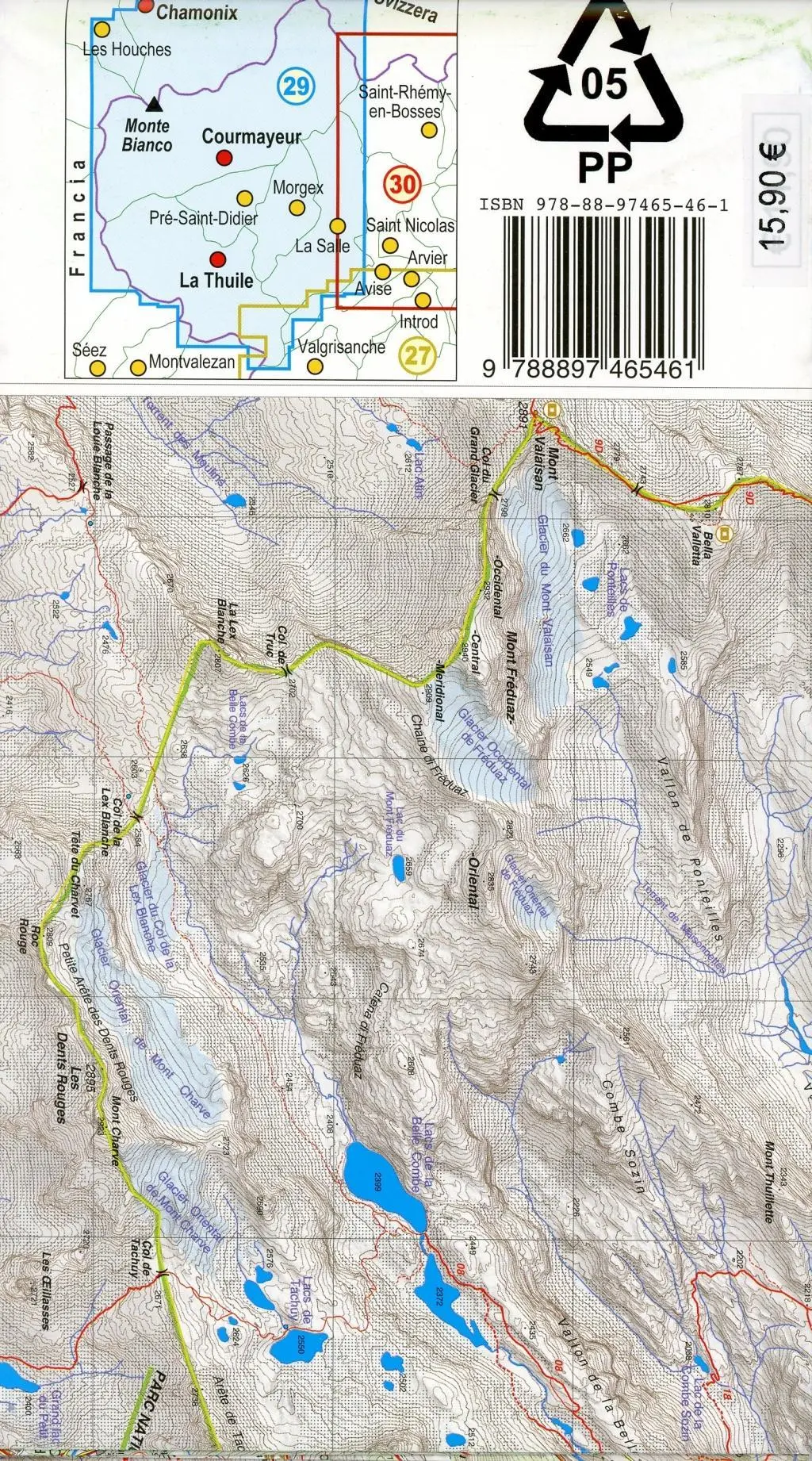 Bild: 9788897465461 | Carta n. 29. Monte Bianco, Courmayeur, La Thuile, Chamonix 1:25.000