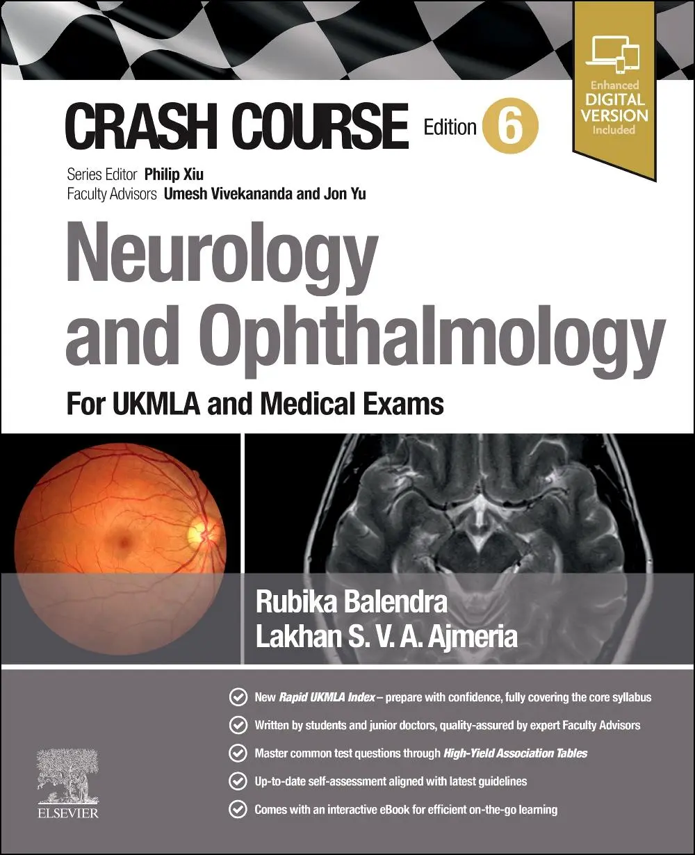 Cover: 9780443115561 | Crash Course Neurology and Ophthalmology | For UKMLA and Medical Exams