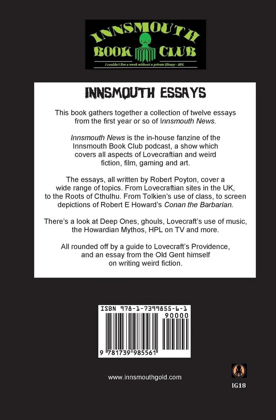 Rückseite: 9781739985561 | Innsmouth Essays | Robert Poyton | Taschenbuch | Englisch | 2022