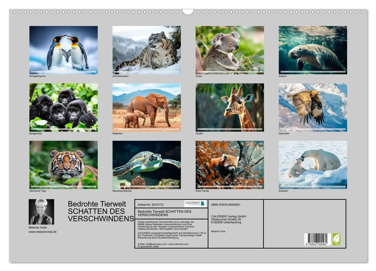 Bild: 9783516005561 | Bedrohte Tierwelt SCHATTEN DES VERSCHWINDENS (Wandkalender 2026 DIN...