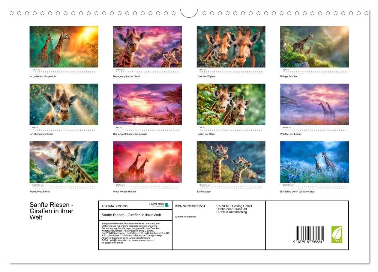Bild: 9783516795561 | Sanfte Riesen - Giraffen in ihrer Welt (Wandkalender 2027 DIN A3...