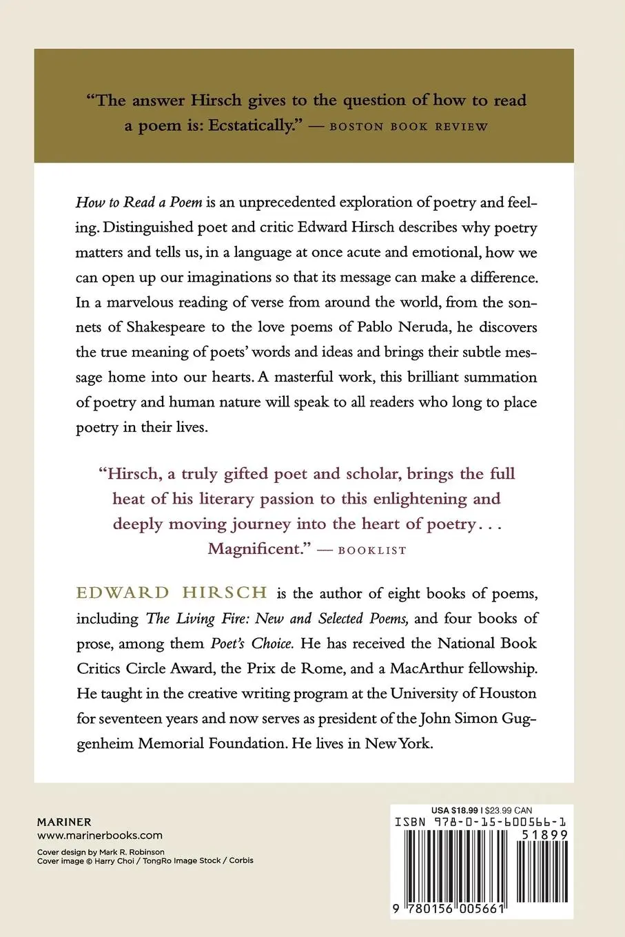 Rückseite: 9780156005661 | How to Read a Poem | And Fall in Love with Poetry | Edward Hirsch