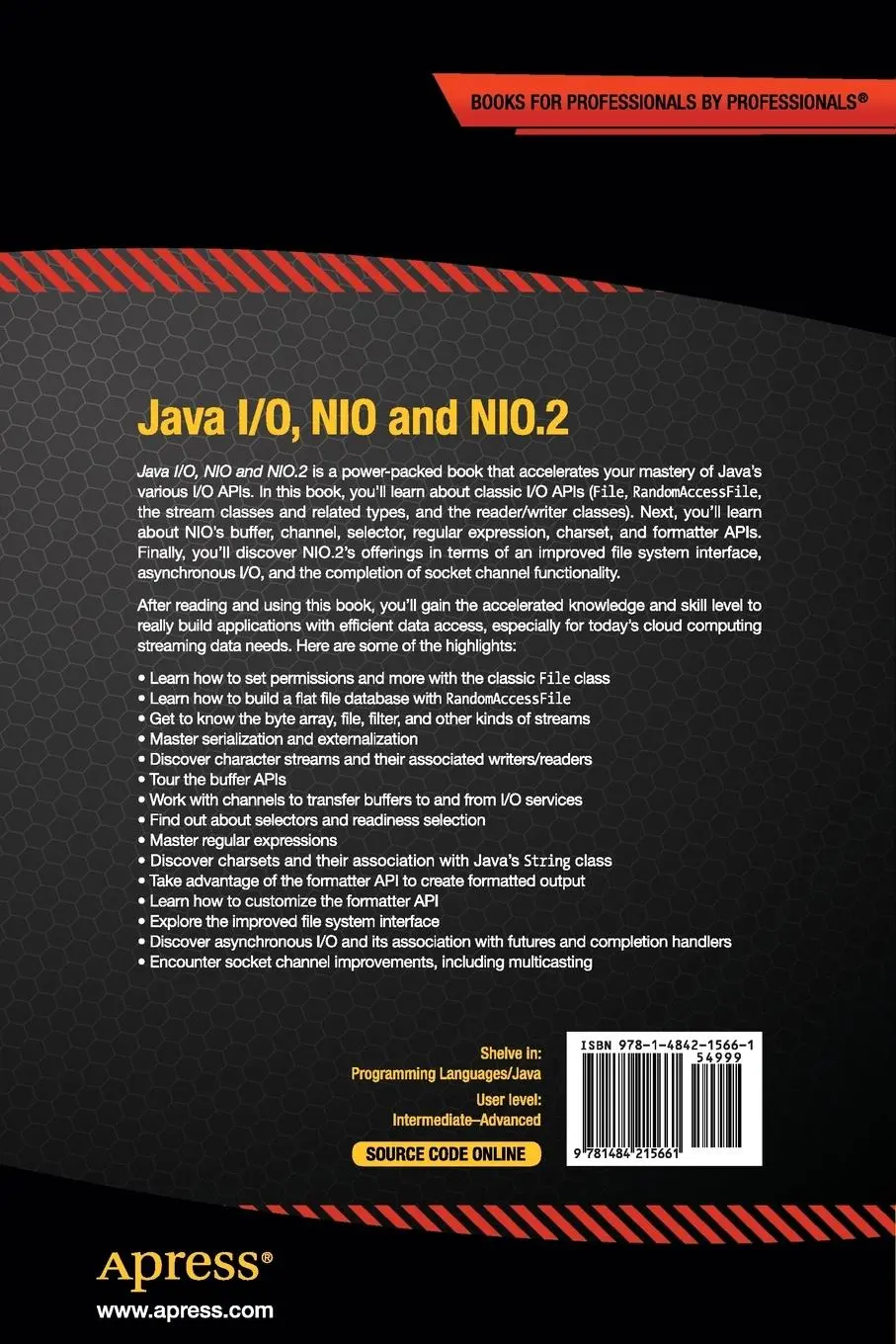 Rückseite: 9781484215661 | Java I/O, NIO and NIO.2 | Jeff Friesen | Taschenbuch | xxii | Englisch