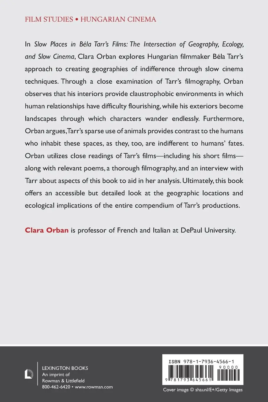 Rückseite: 9781793645661 | Slow Places in Béla Tarr's Films | Clara Orban (u. a.) | Taschenbuch