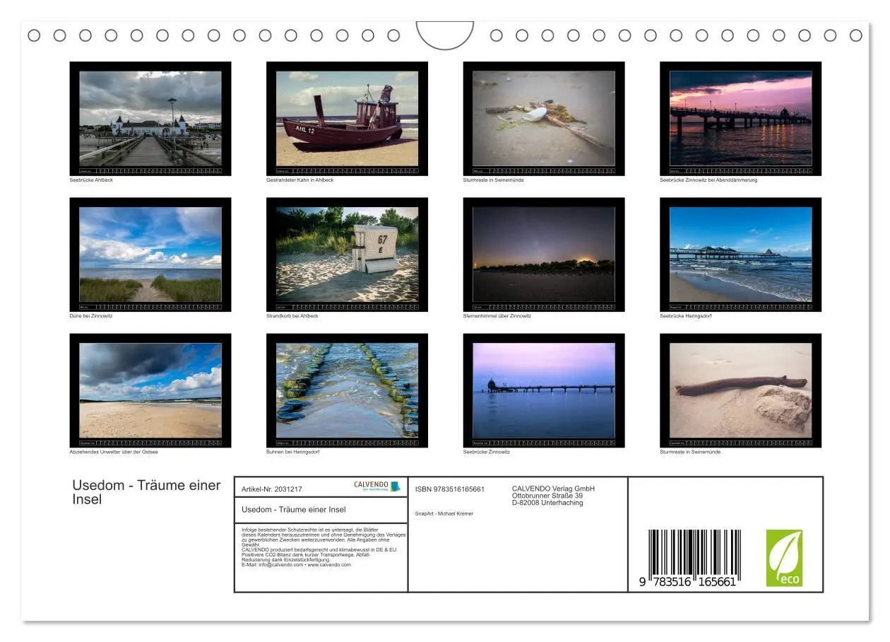 Bild: 9783516165661 | Usedom - Träume einer Insel (Wandkalender 2026 DIN A4 quer),...