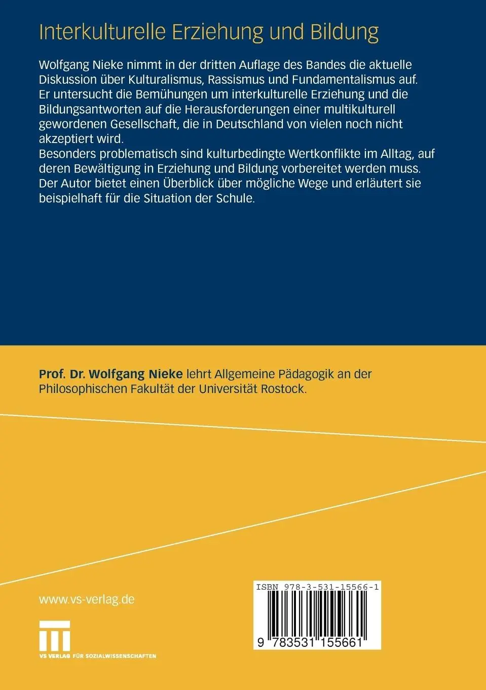 Rückseite: 9783531155661 | Interkulturelle Erziehung und Bildung | Wertorientierungen im Alltag