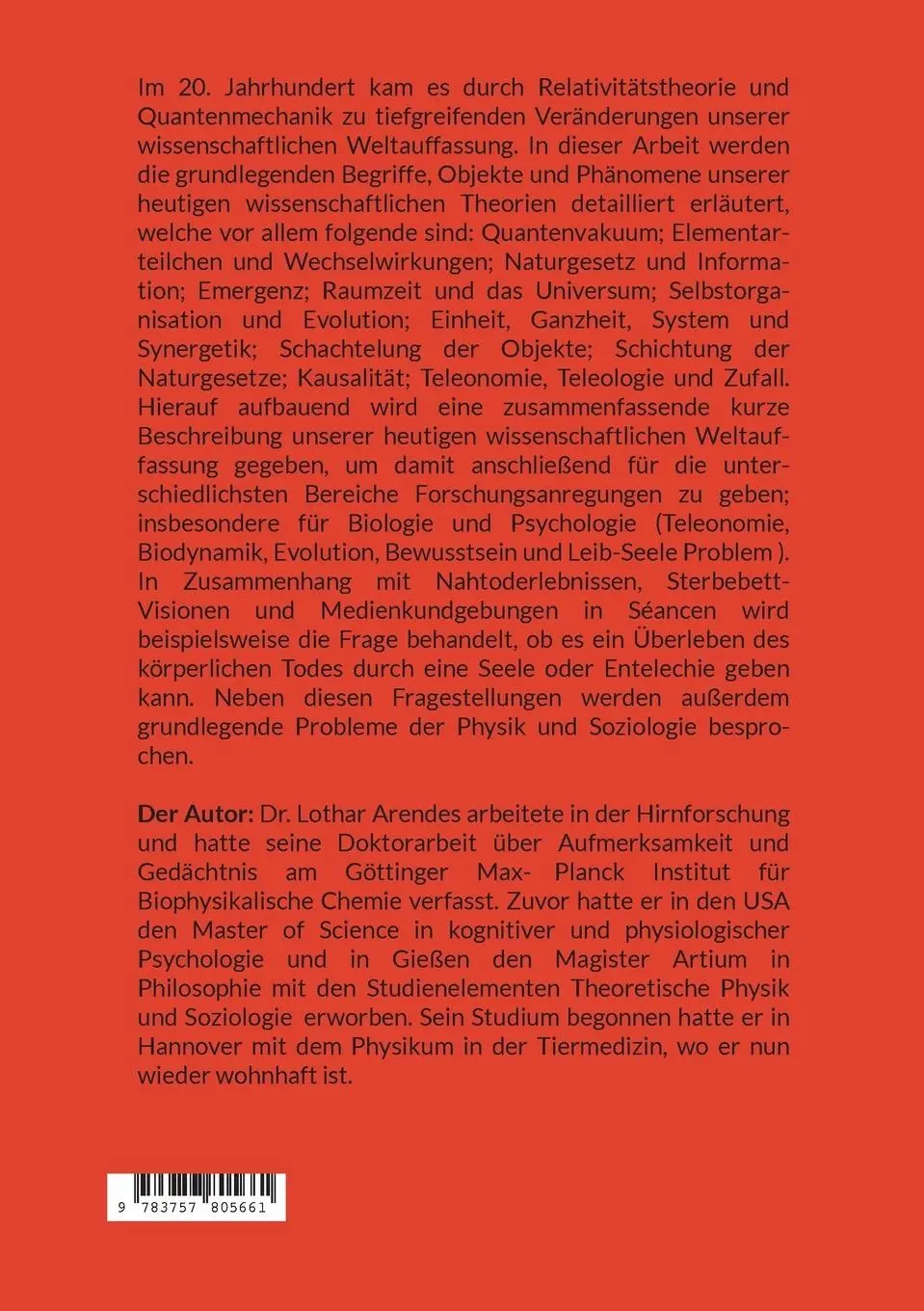 Rückseite: 9783757805661 | Die Wissenschaftliche Weltauffassung | Lothar Arendes | Taschenbuch
