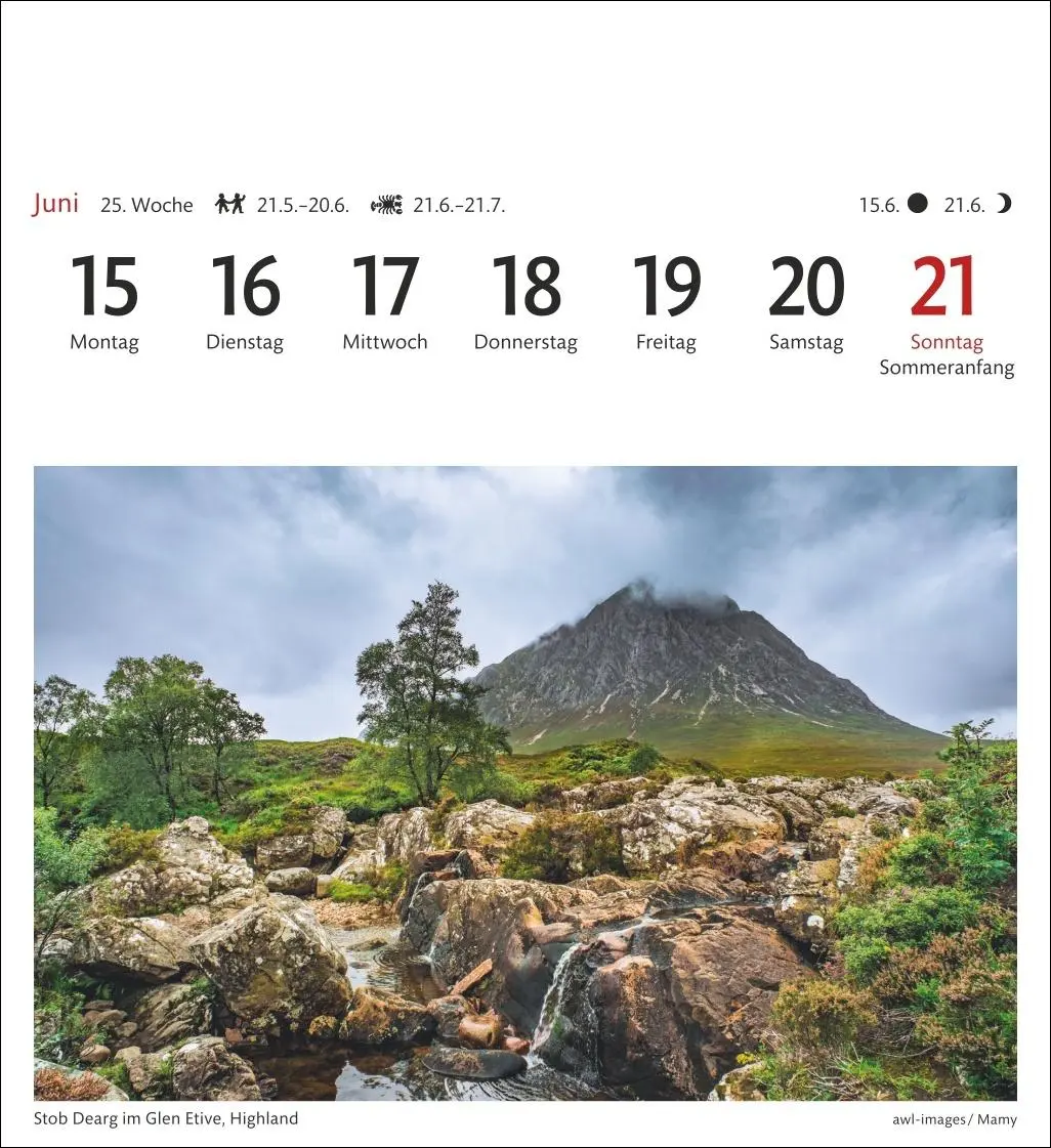 Bild: 9783840035661 | Schottland Sehnsuchtskalender 2026 - Wochenkalender mit 53 Postkarten