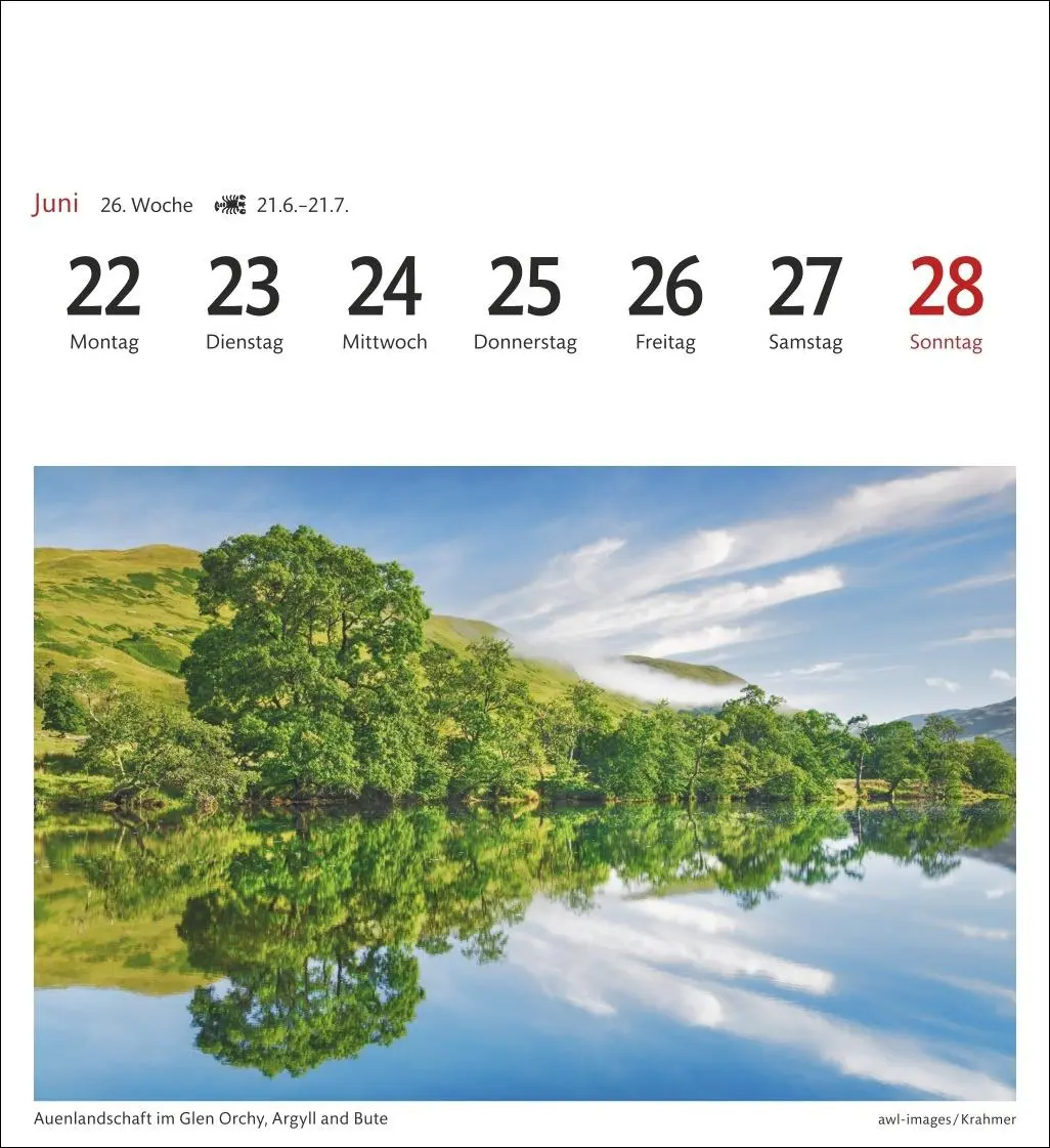 Bild: 9783840035661 | Schottland Sehnsuchtskalender 2026 - Wochenkalender mit 53 Postkarten