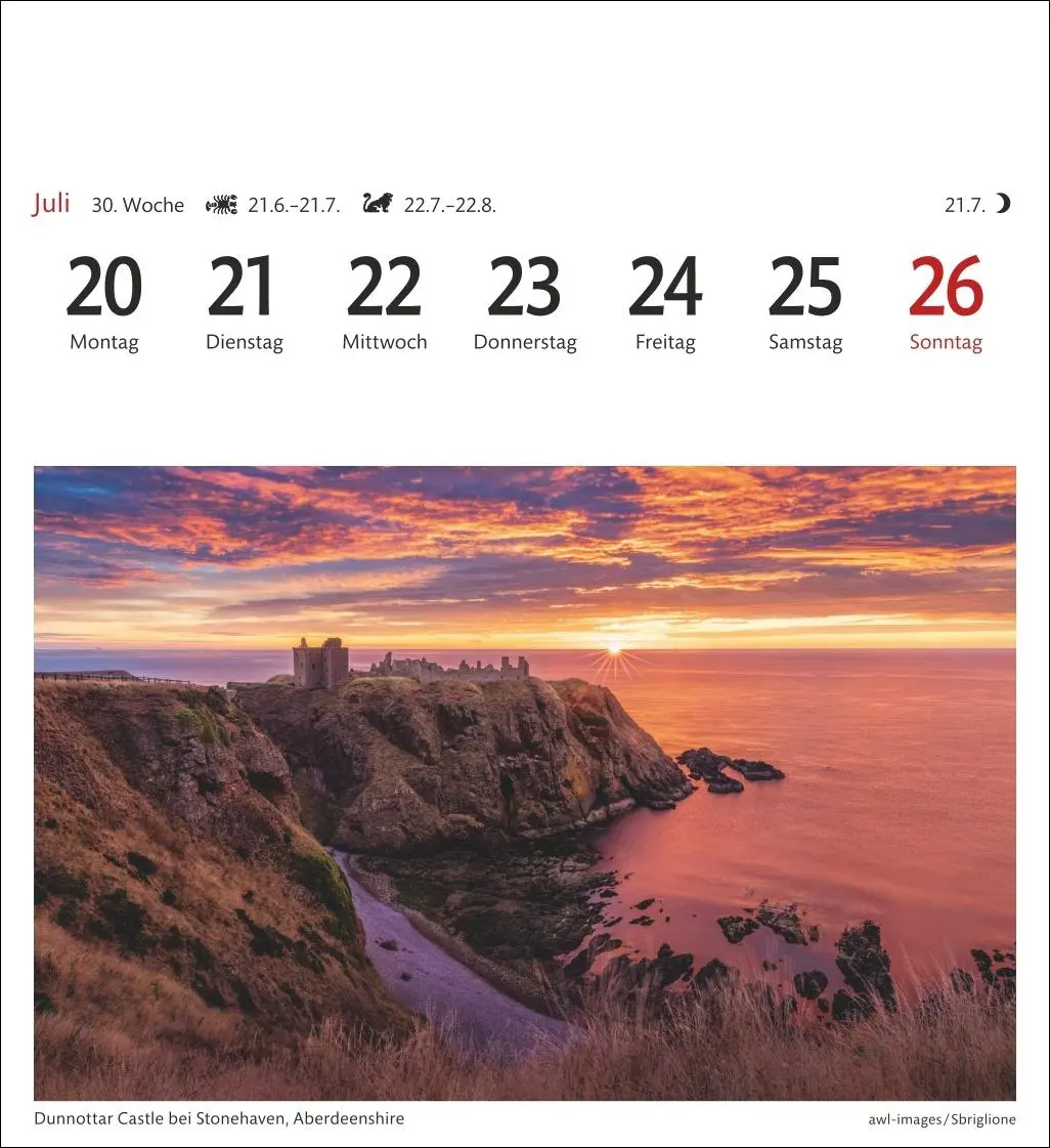 Bild: 9783840035661 | Schottland Sehnsuchtskalender 2026 - Wochenkalender mit 53 Postkarten