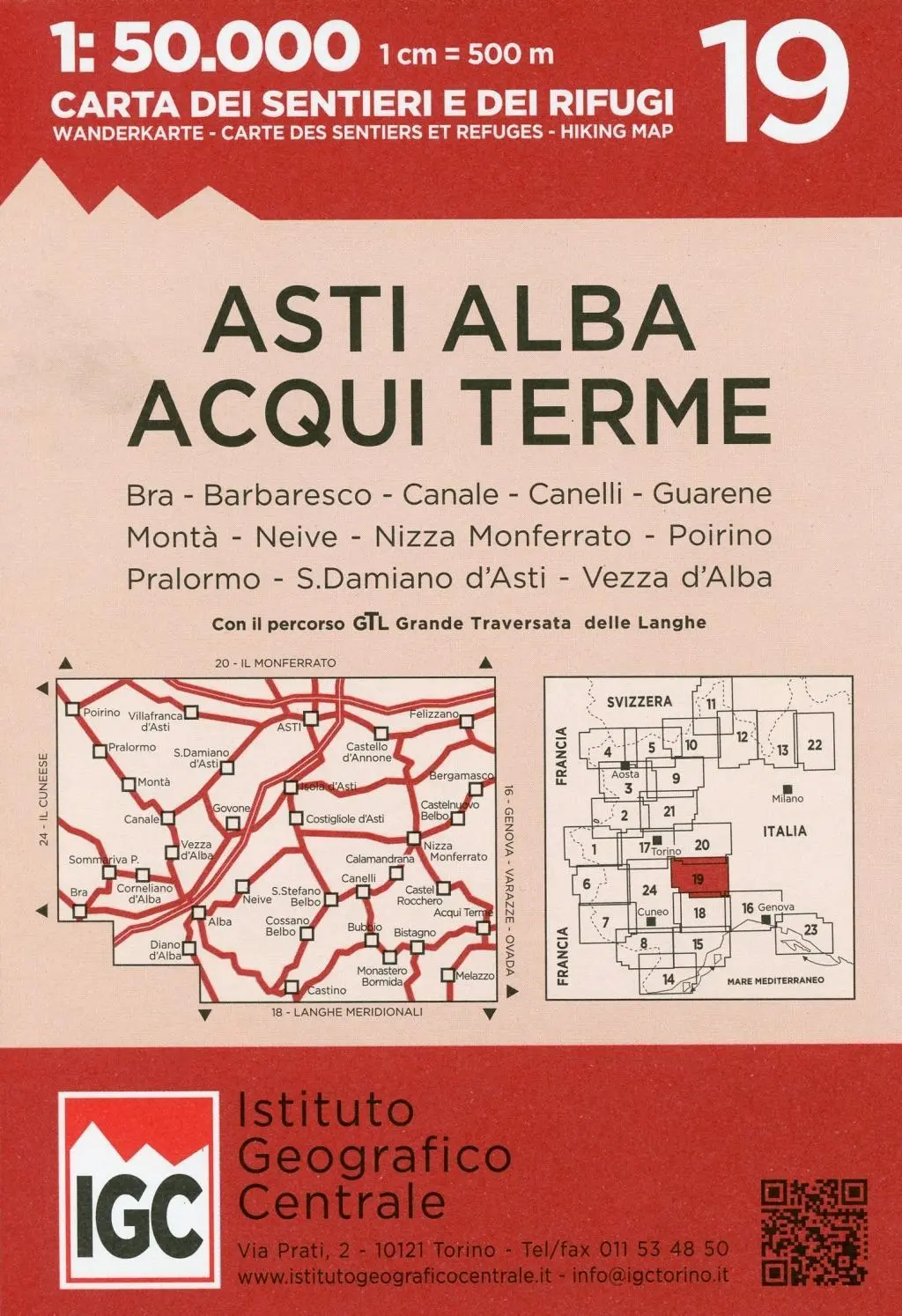 Cover: 9788896455661 | Wanderkarte 19 Asti Alba Acqui Terme 1:50 000 | (Land-)Karte | 2018
