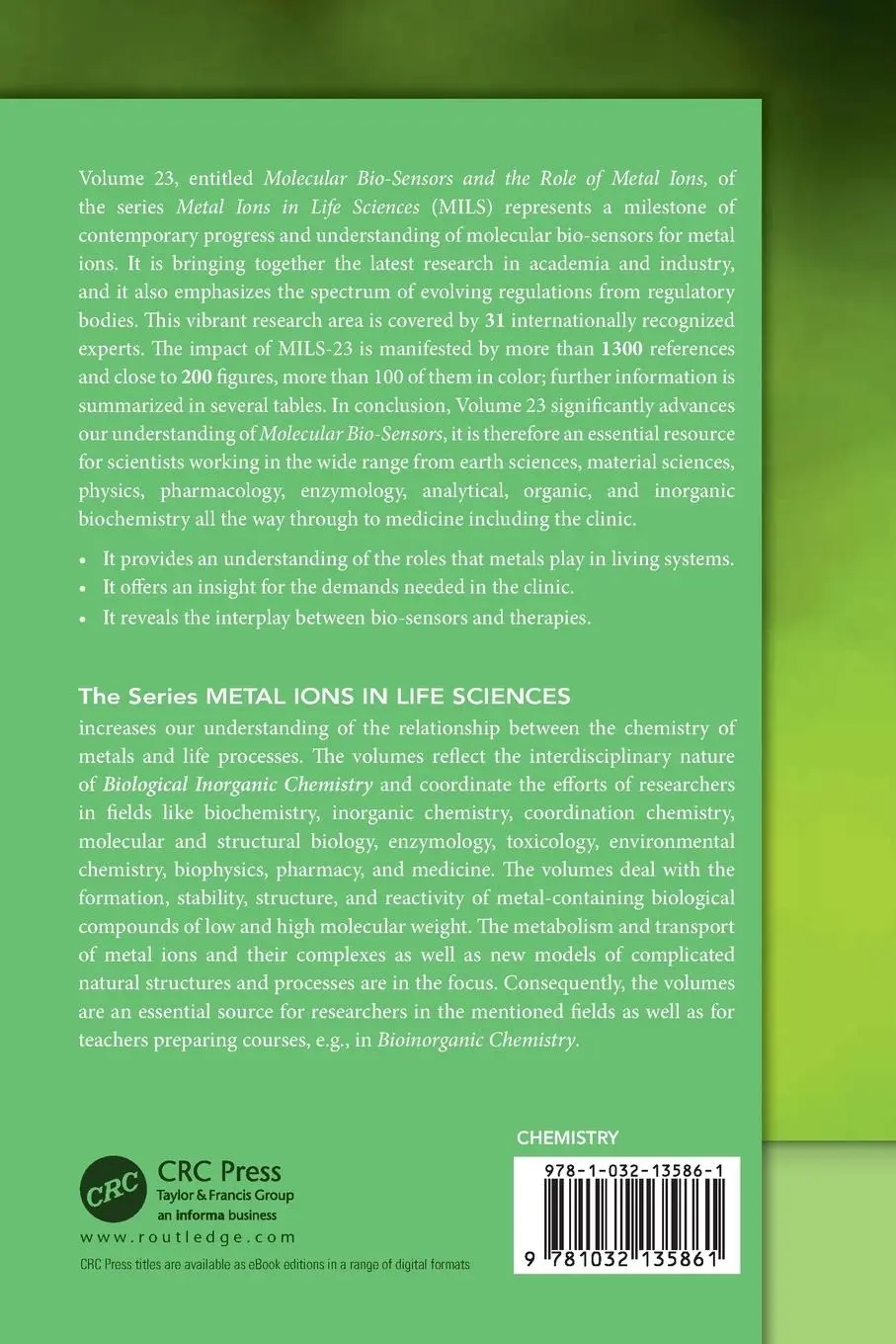Rückseite: 9781032135861 | Molecular Bio-Sensors and the Role of Metal Ions | Thomas J. Meade