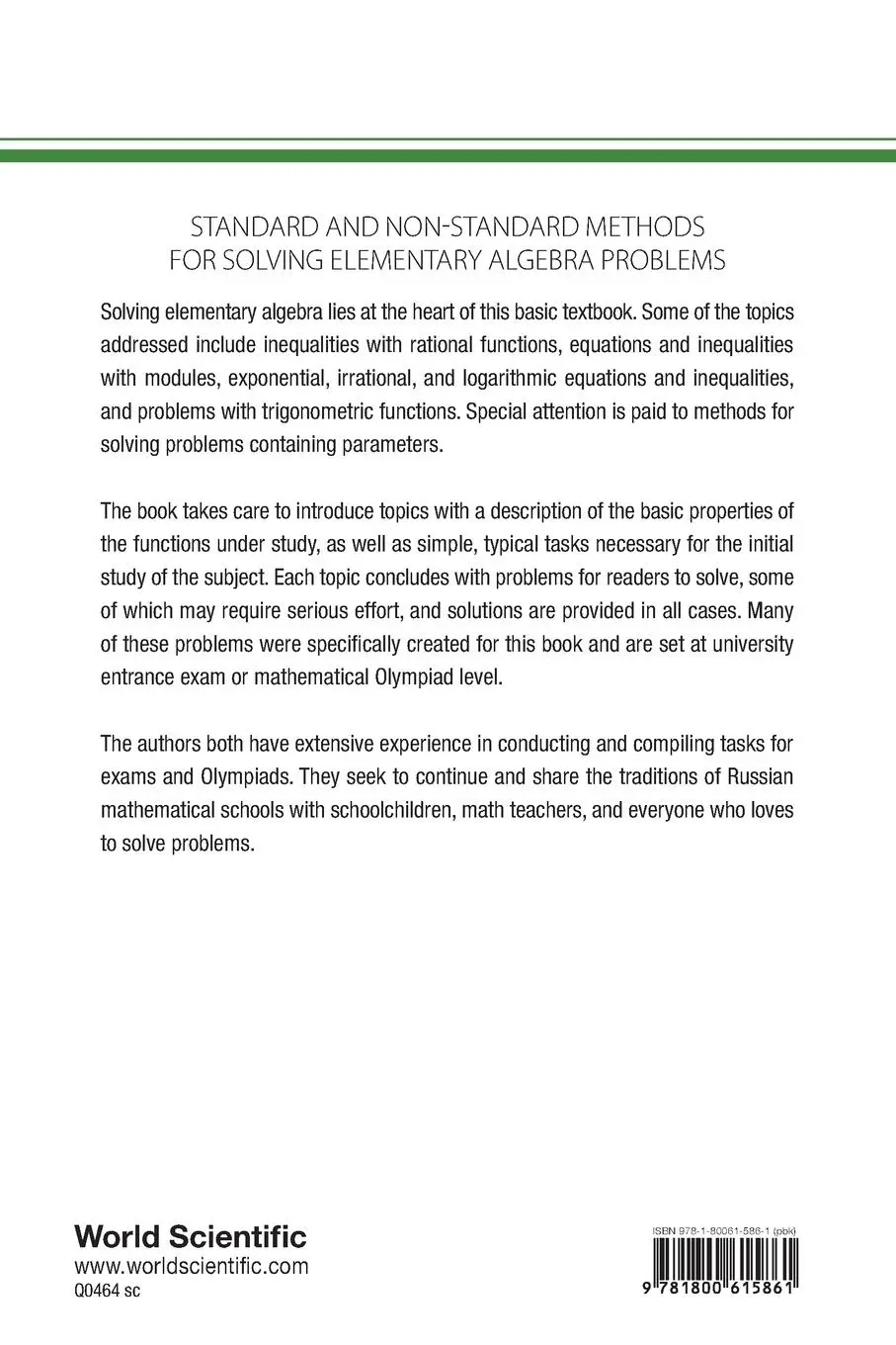 Rückseite: 9781800615861 | STANDARD &amp; NON-STANDARD METHOD SOLVING ELEMENT ALGEBRA PROB | G | Buch
