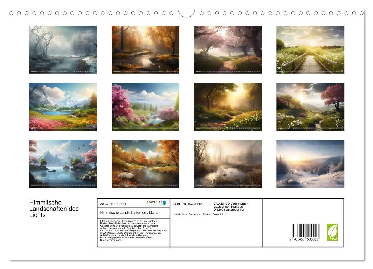 Bild: 9783457505861 | Himmlische Landschaften des Lichts (Wandkalender 2026 DIN A3 quer),...