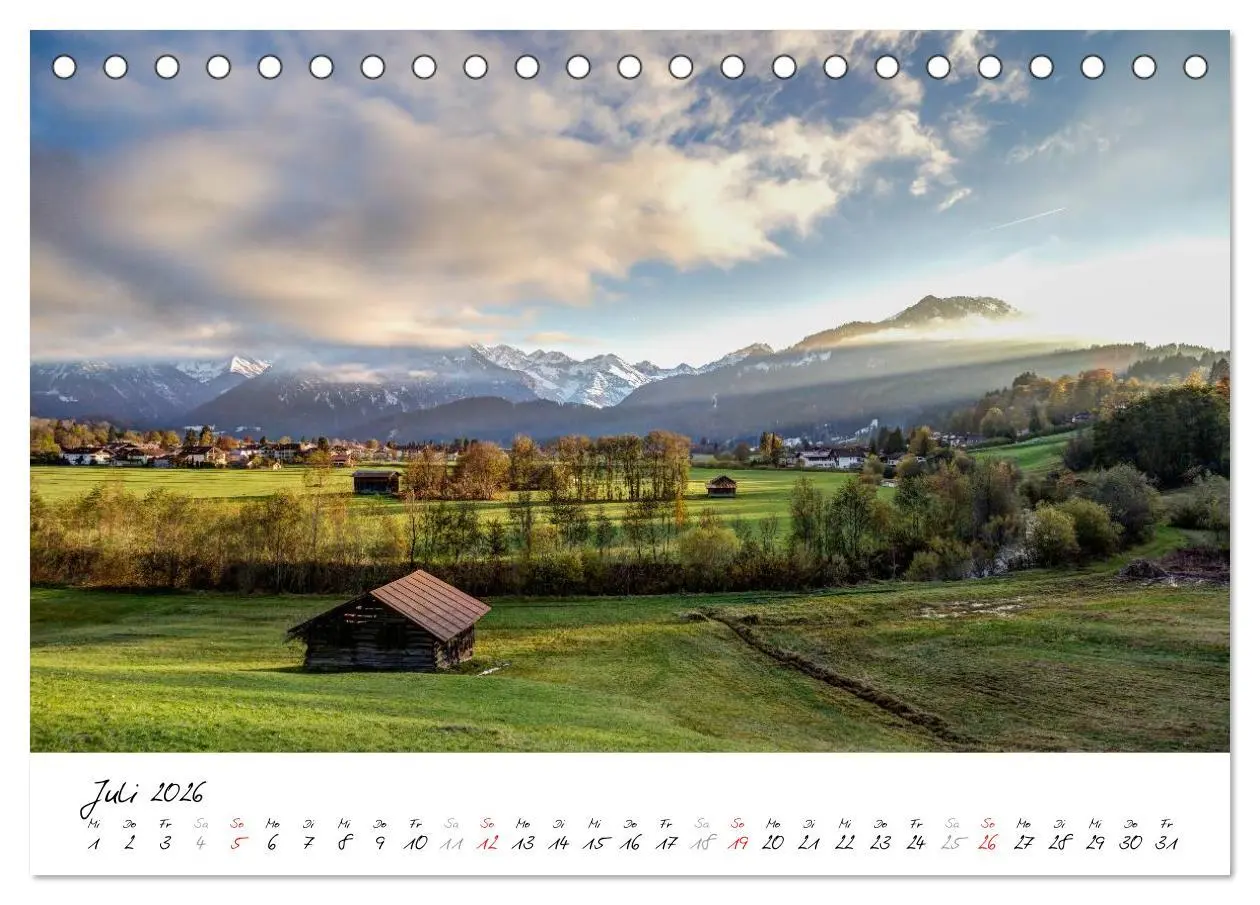 Bild: 9783516075861 | Oberallgäuer Landschaft (Tischkalender 2026 DIN A5 quer), CALVENDO...