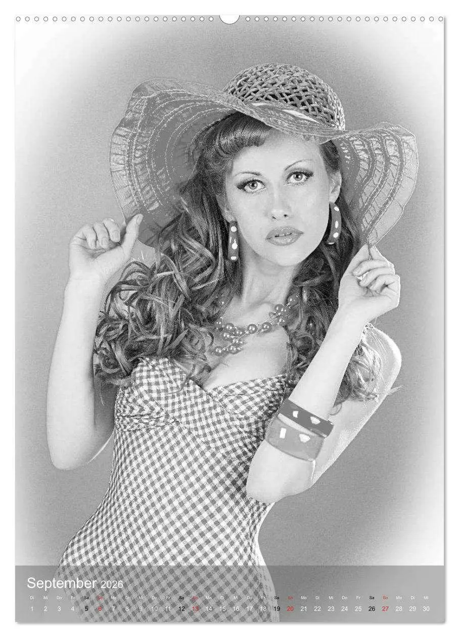 Bild: 9783516455861 | Sexy Pin-up Girls in schwarz-weiß (Wandkalender 2026 DIN A2 hoch),...