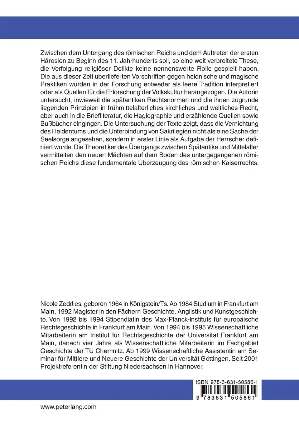 Rückseite: 9783631505861 | Religio et sacrilegium | Nicole Zeddies | Taschenbuch | Deutsch | 2003