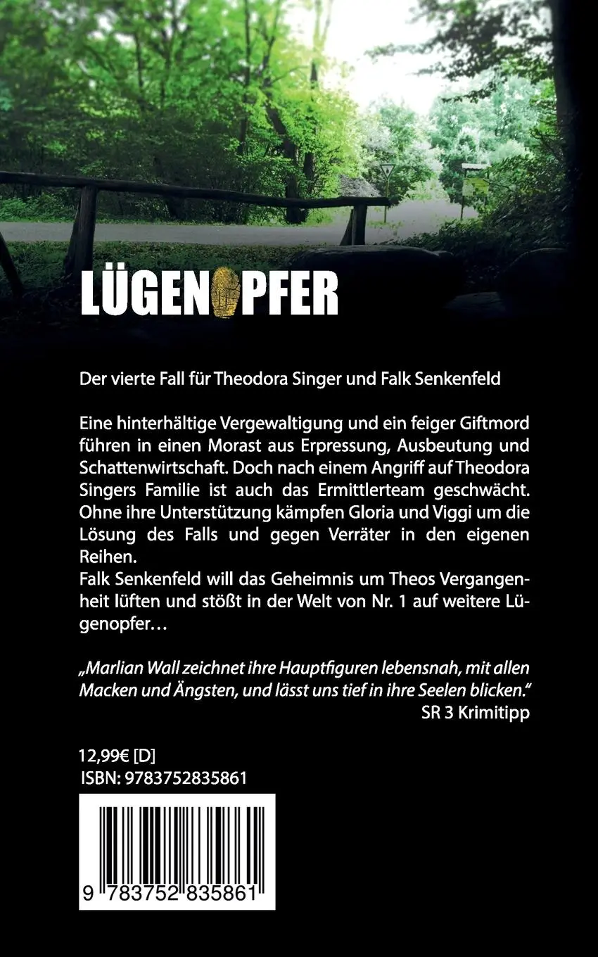 Rückseite: 9783752835861 | Lügenopfer | Marlian Wall | Taschenbuch | 360 S. | Deutsch | 2018