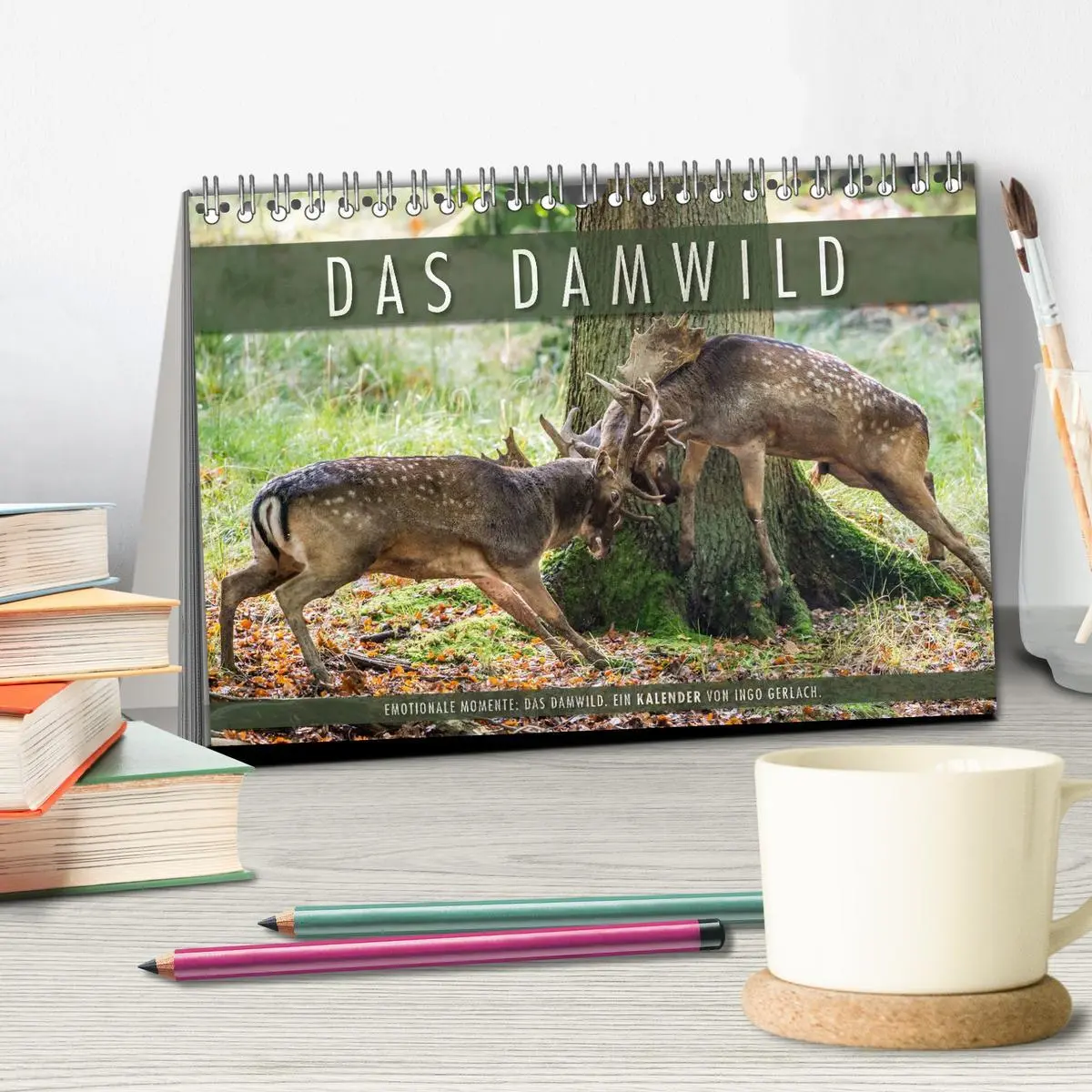 Bild: 9783516065961 | Emotionale Momente: Das Damwild. (Tischkalender 2026 DIN A5 quer),...