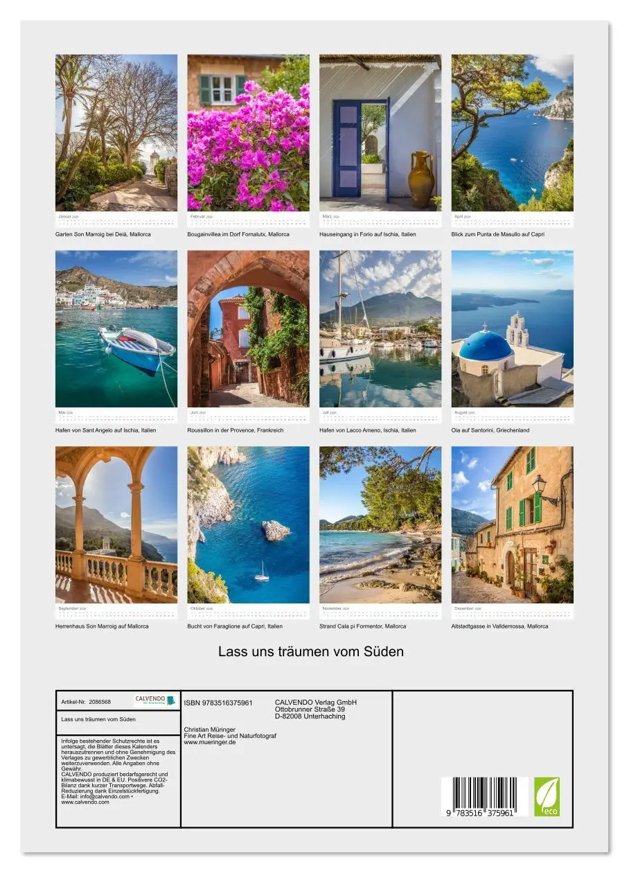 Bild: 9783516375961 | Lass uns träumen vom Süden (Wandkalender 2026 DIN A3 hoch),...