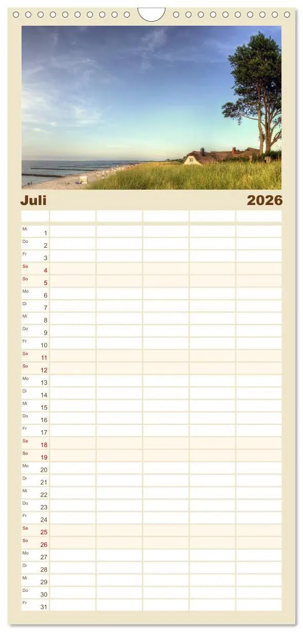 Bild: 9783516515961 | Familienplaner 2026 - Meine Ostsee mit 5 Spalten (Wandkalender, 21...