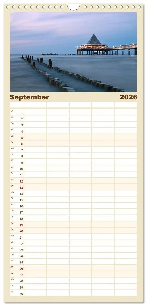 Bild: 9783516515961 | Familienplaner 2026 - Meine Ostsee mit 5 Spalten (Wandkalender, 21...