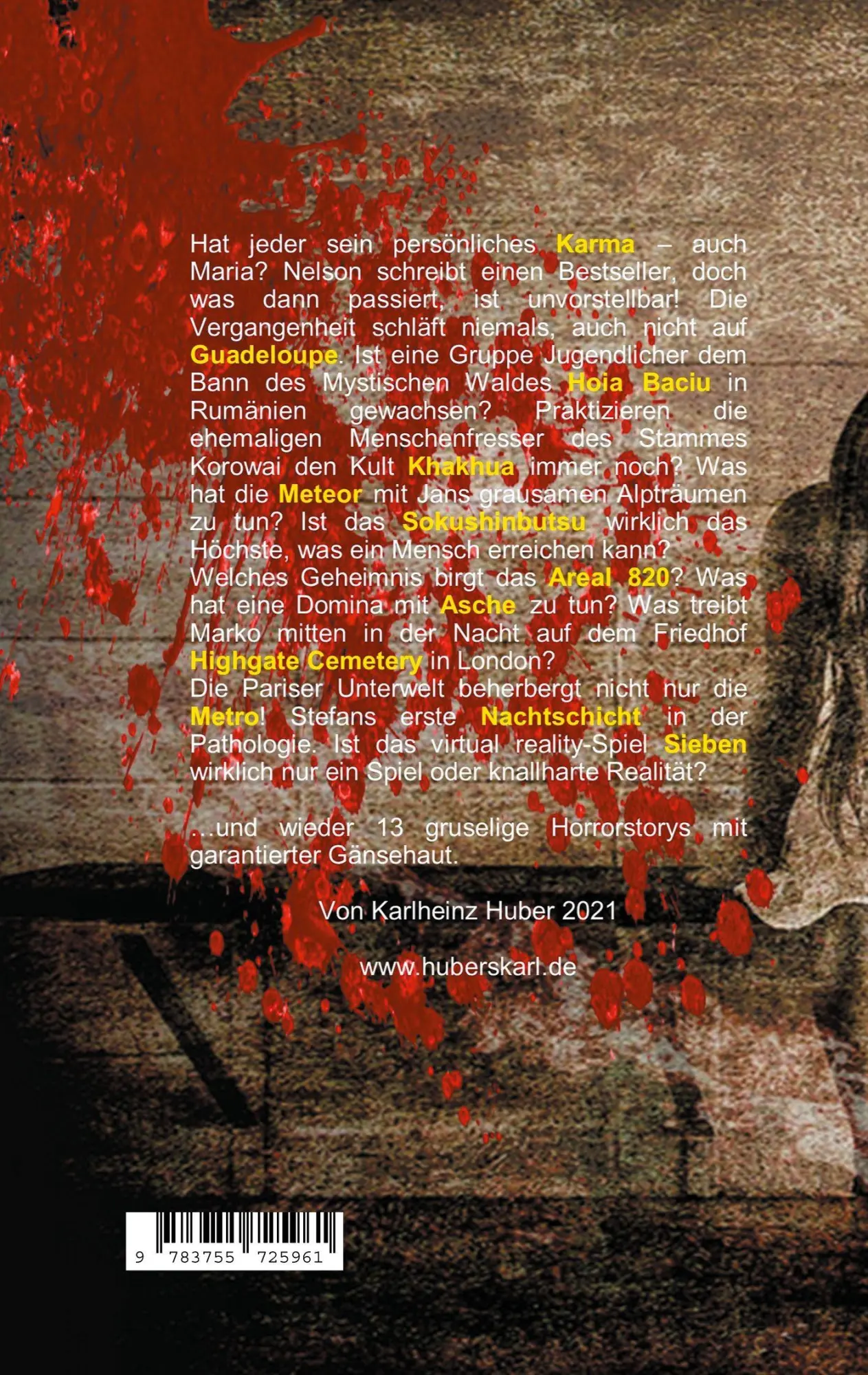 Rückseite: 9783755725961 | ...und wieder 13 Horror Geschichten | Teil 2 | Karlheinz Huber | Buch