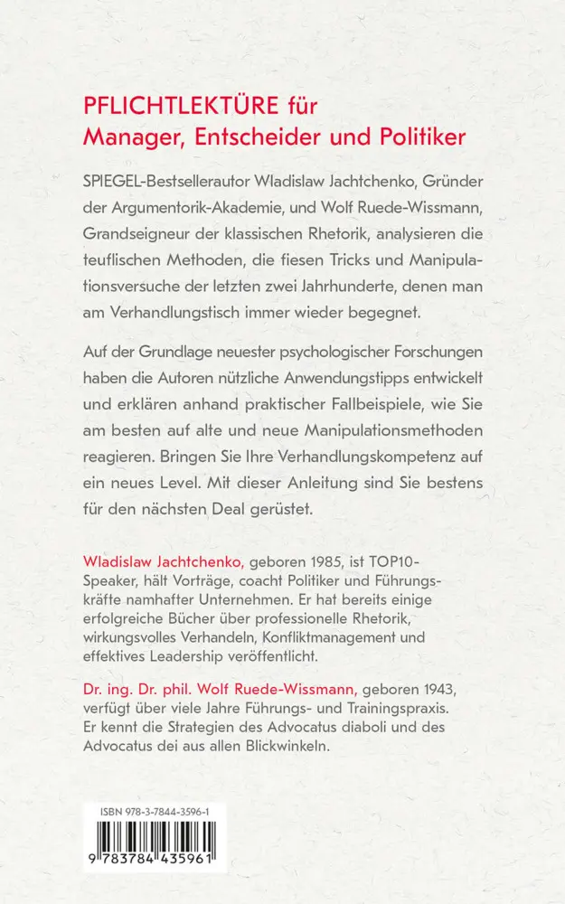 Bild: 9783784435961 | Satanische Verhandlungskunst | Wladislaw Jachtchenko (u. a.) | Buch