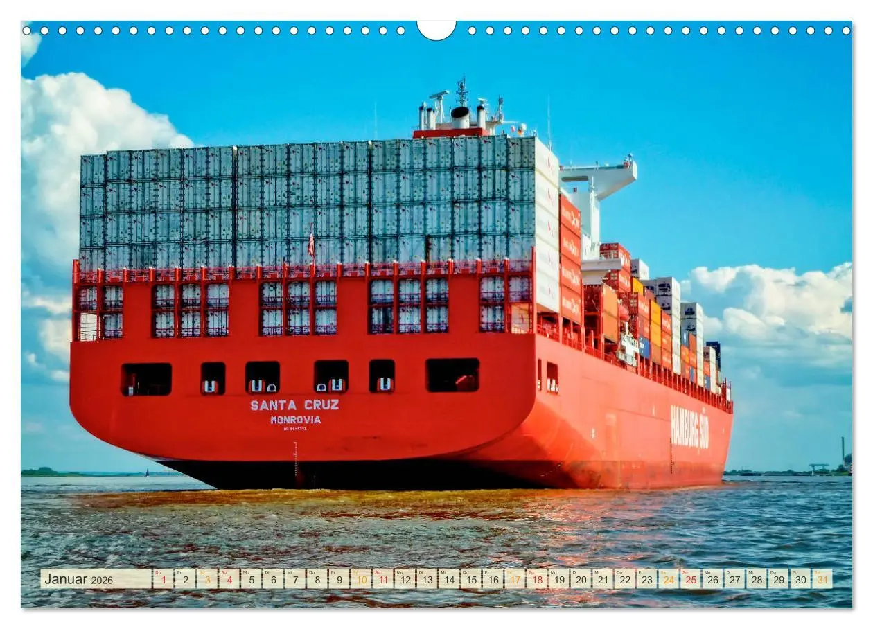 Bild: 9783457866061 | Containerschiffe auf der Elbe (Wandkalender 2026 DIN A3 quer),...