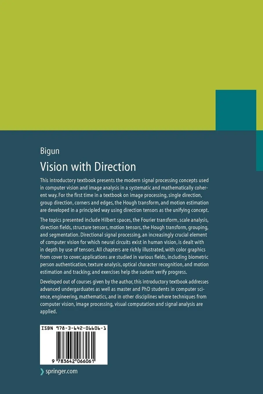 Rückseite: 9783642066061 | Vision with Direction | Josef Bigun | Taschenbuch | xv | Englisch