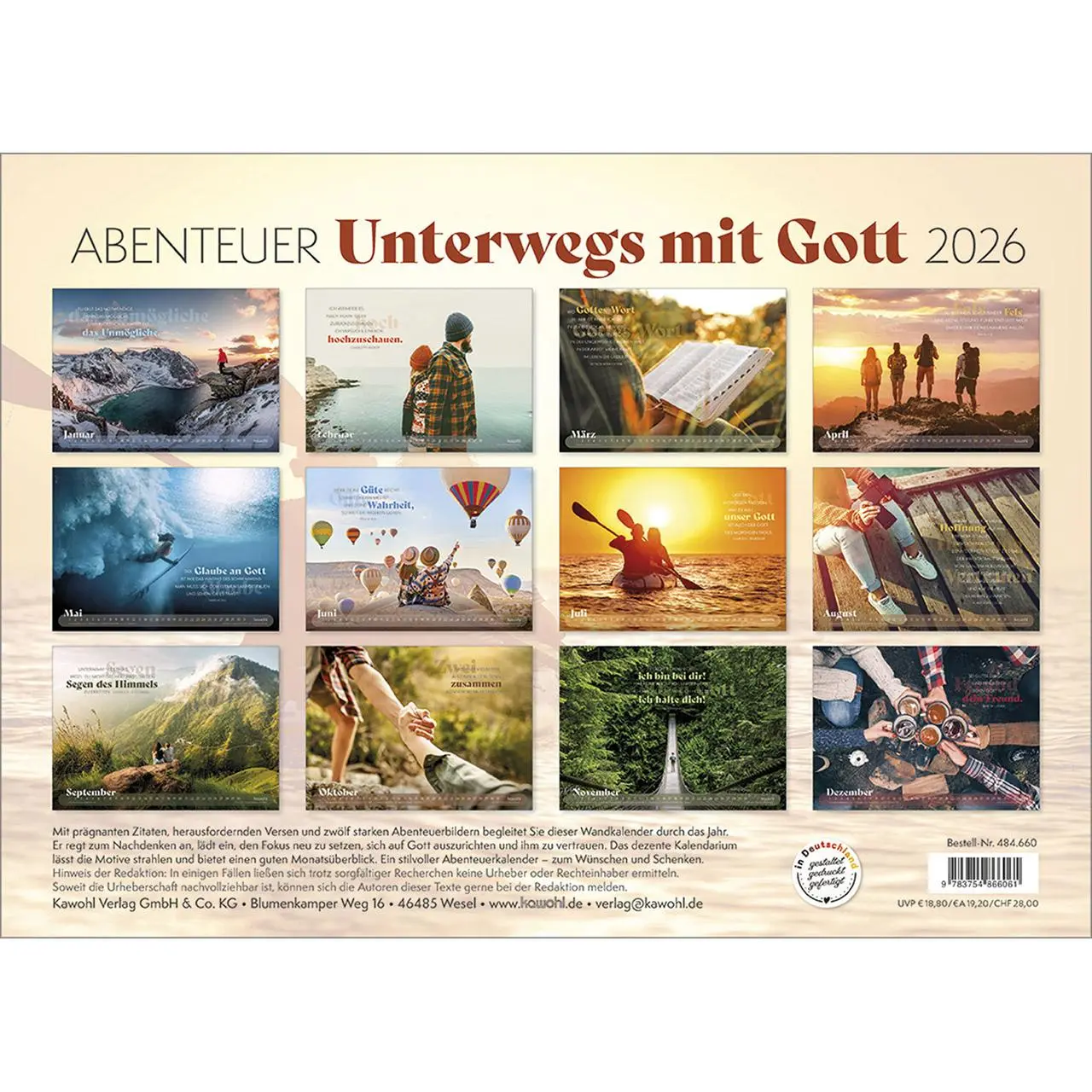 Bild: 9783754866061 | Abenteuer - Unterwegs mit Gott 2026 | Kalender | Spiralbindung | 14 S.