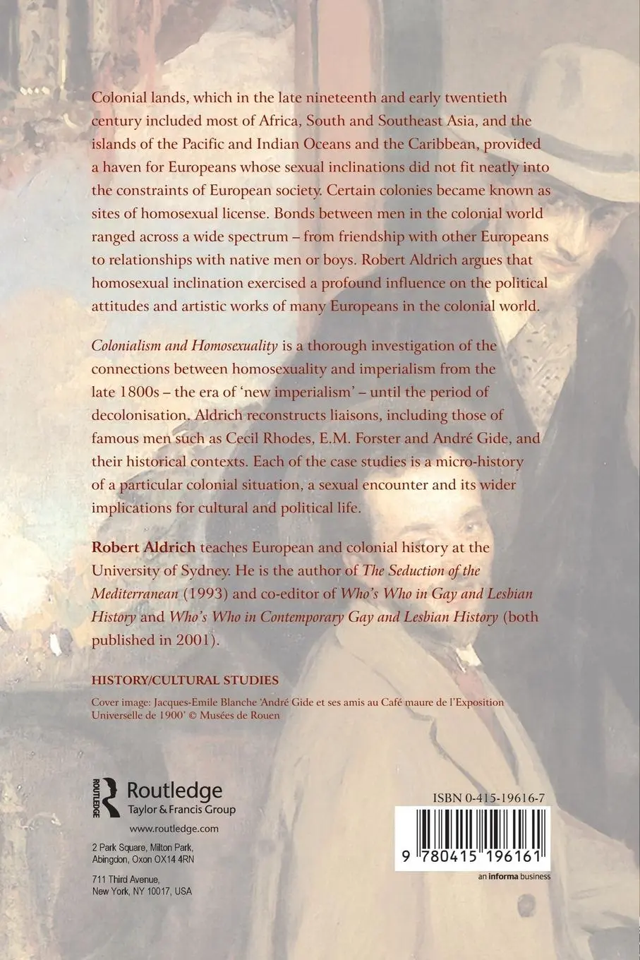 Rückseite: 9780415196161 | Colonialism and Homosexuality | Robert Aldrich | Taschenbuch | 2002