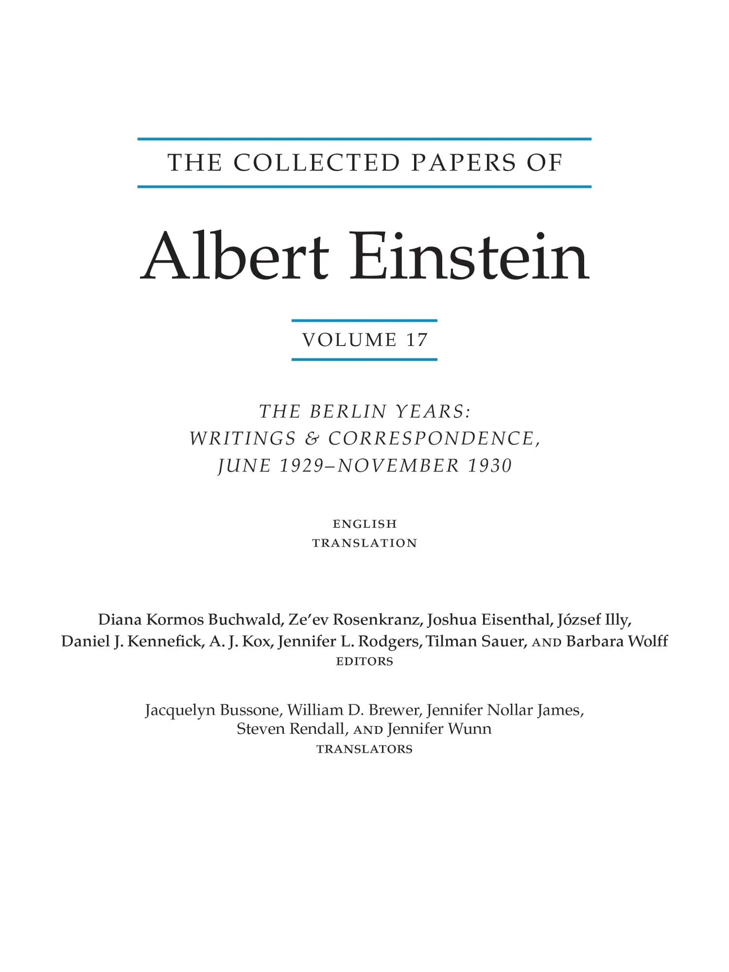 Cover: 9780691246161 | The Collected Papers of Albert Einstein, Volume 17 (Translation...