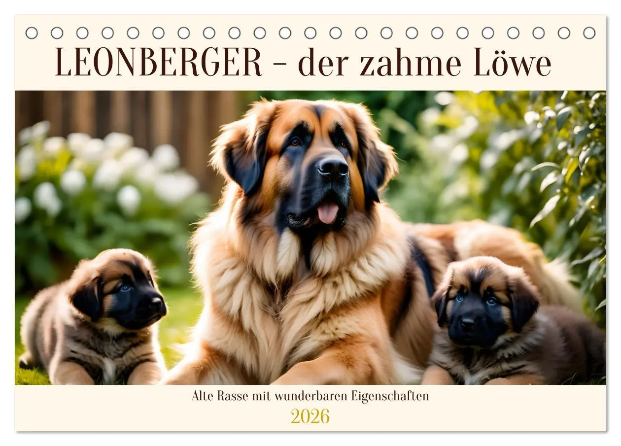 Cover: 9783457306161 | Leonberger - der zahme Löwe (Tischkalender 2026 DIN A5 quer),...
