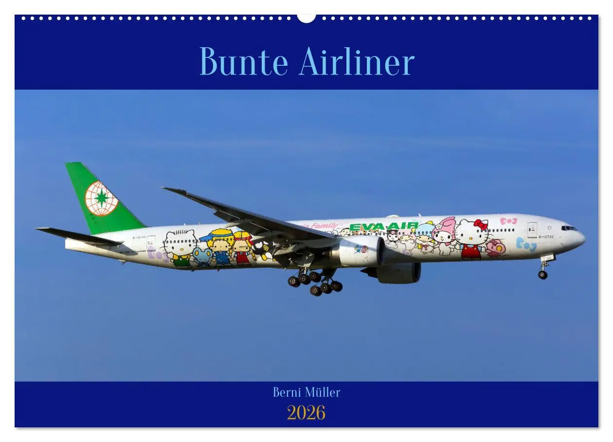 Cover: 9783457546161 | Bunte Airliner (Wandkalender 2026 DIN A2 quer), CALVENDO...