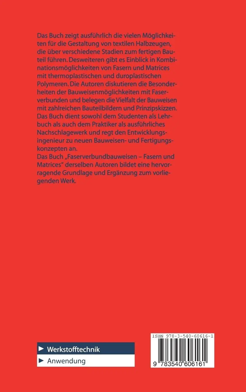Rückseite: 9783540606161 | Faserverbundbauweisen | Halbzeuge und Bauweisen | Flemming (u. a.)