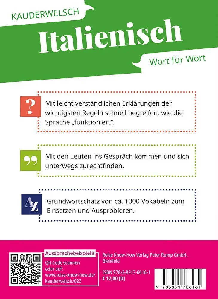Bild: 9783831766161 | Reise Know-How Sprachführer Italienisch - Wort für Wort | Ela Strieder