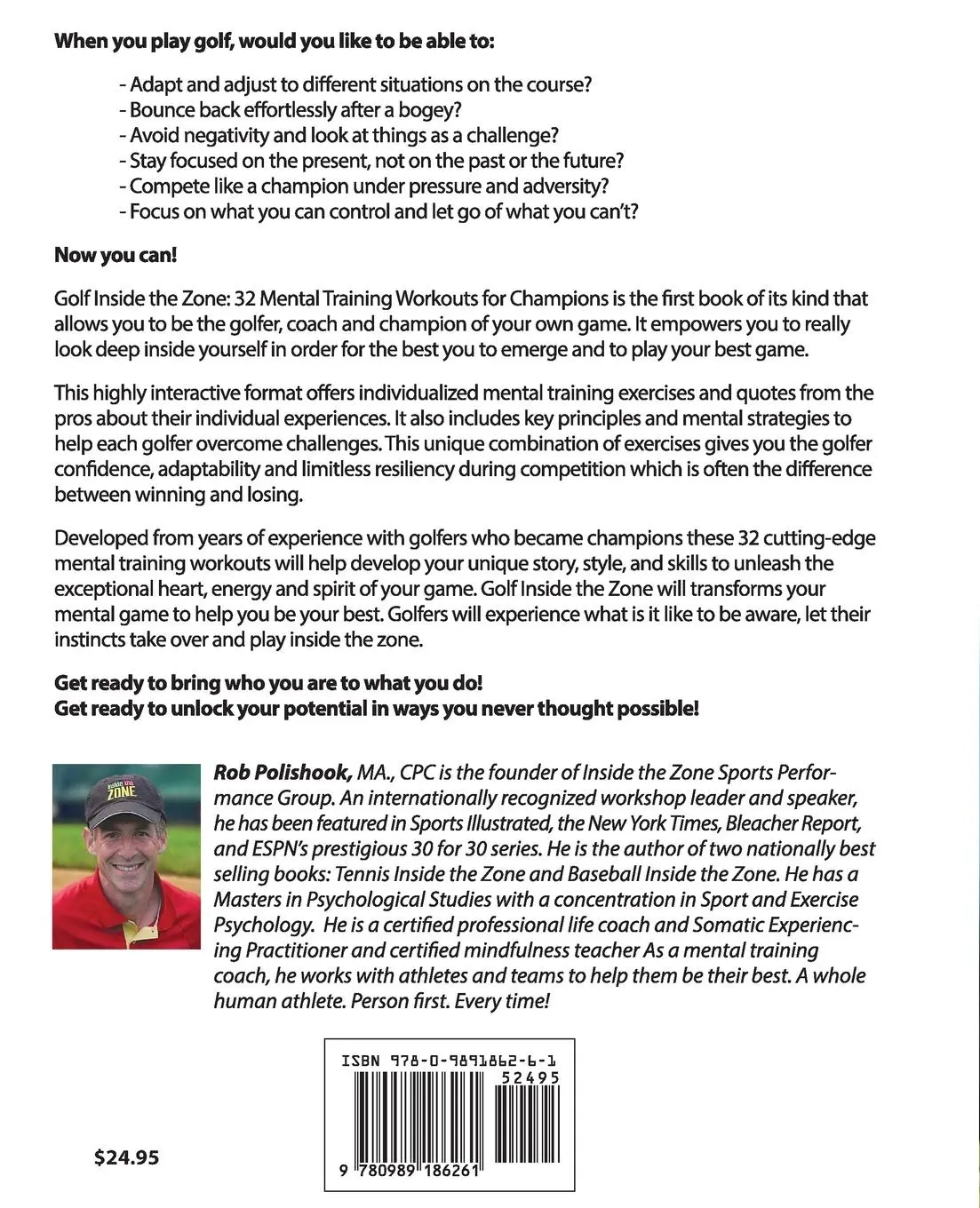Rückseite: 9780989186261 | Golf Inside the Zone | 32 Mental Training Workouts for Champions