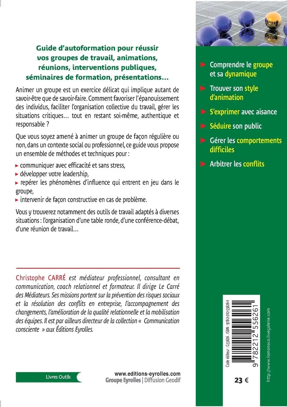 Rückseite: 9782212556261 | Animer un groupe | Christophe Carré | Taschenbuch | Französisch | 2013