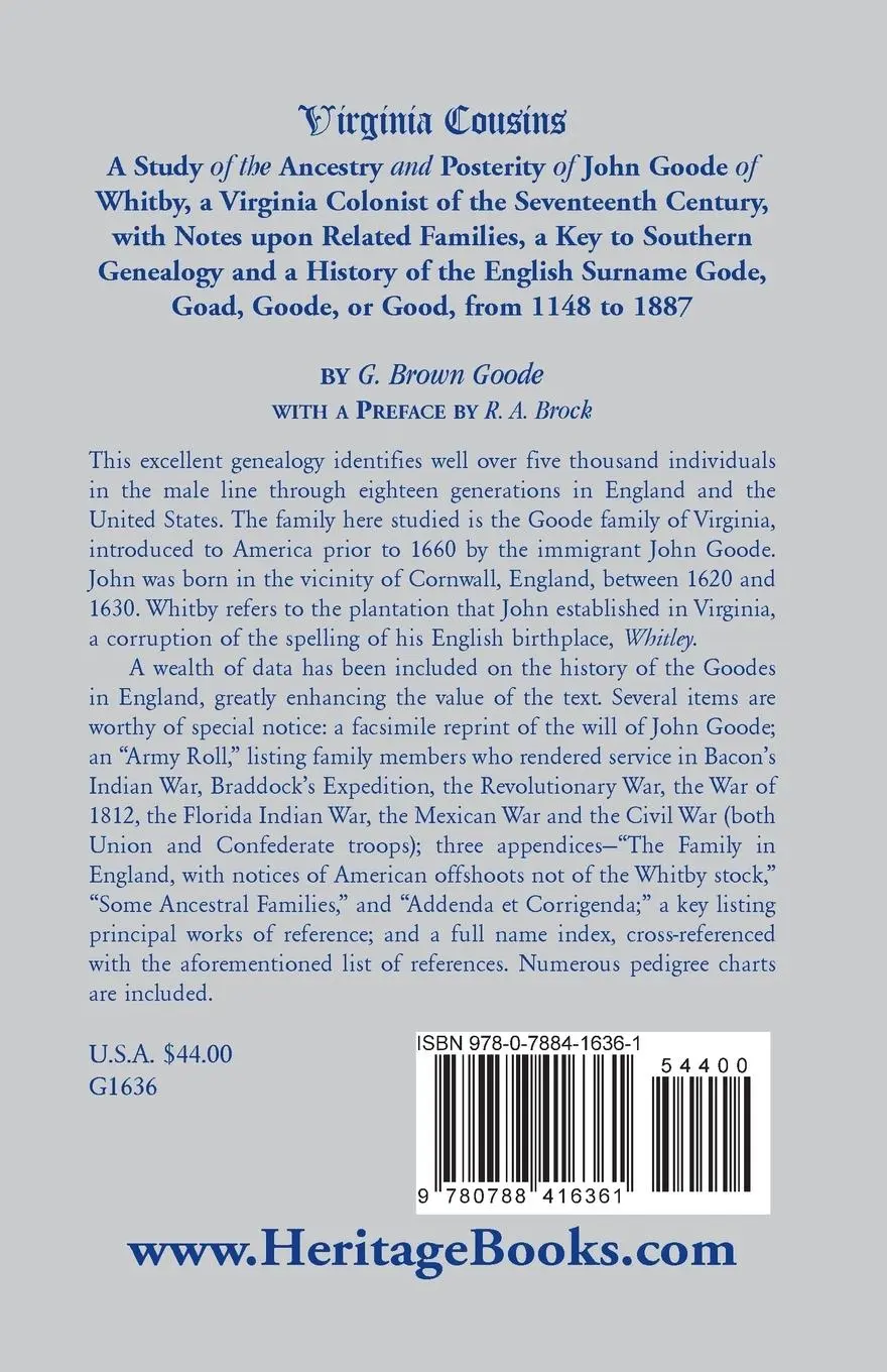 Rückseite: 9780788416361 | Virginia Cousins | G. Brown Goode | Taschenbuch | Englisch | 2013