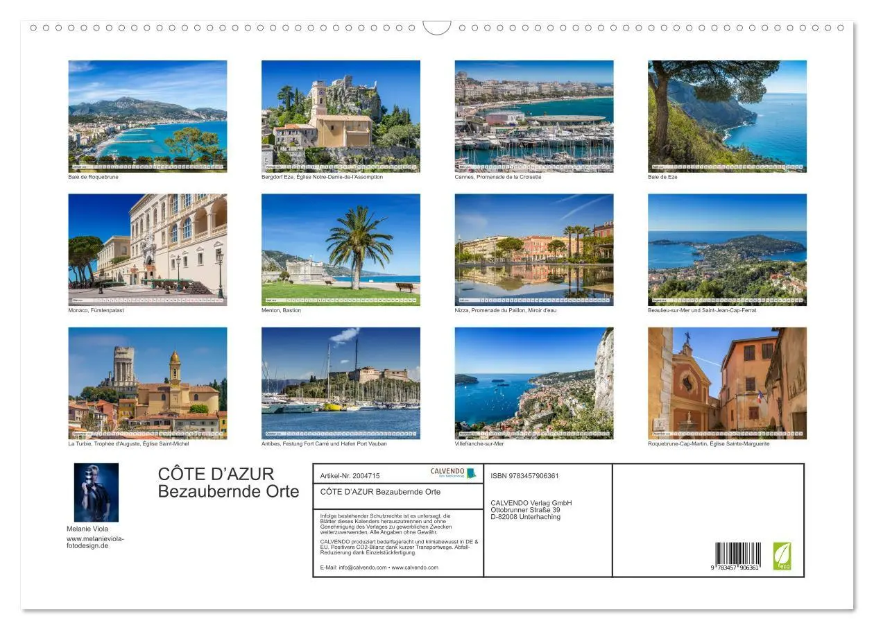 Bild: 9783457906361 | CÔTE D'AZUR Bezaubernde Orte (Wandkalender 2026 DIN A2 quer),...