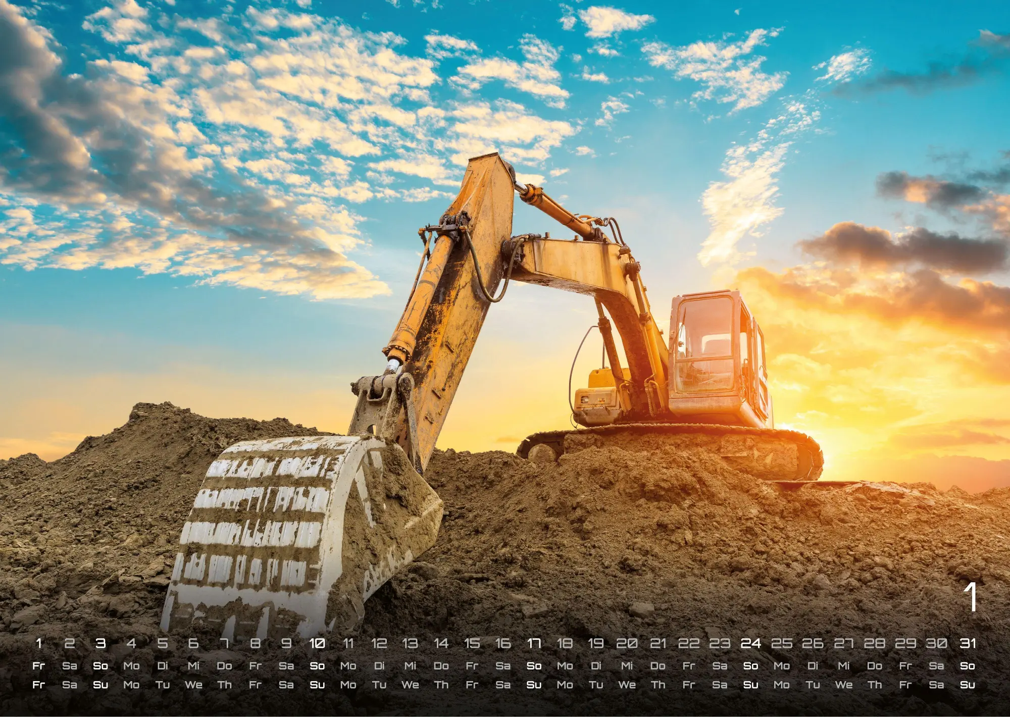Bild: 9783986736361 | Baumaschinen - gigantische Bauhelfer - 2027 - Kalender DIN A3 | de