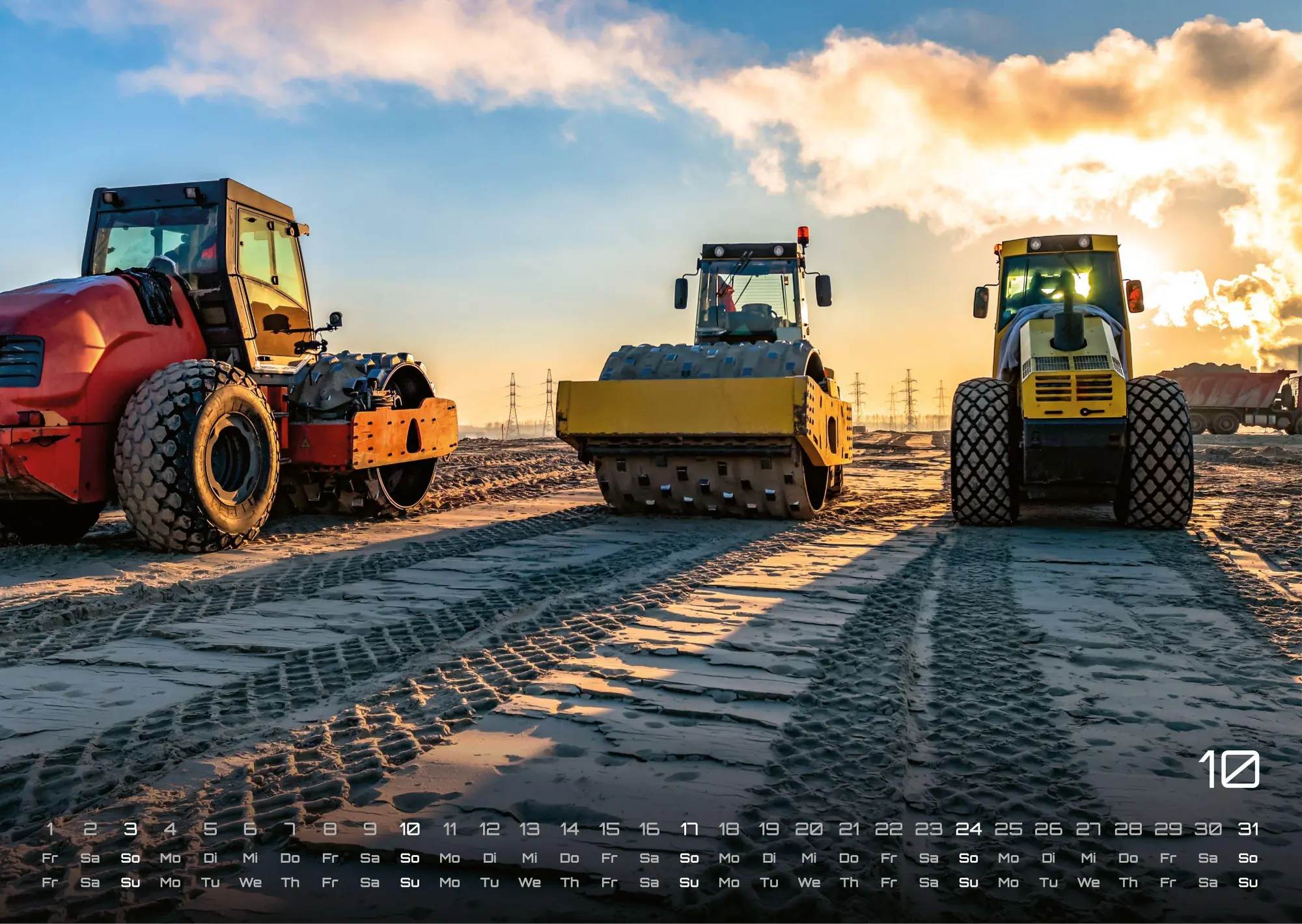 Bild: 9783986736361 | Baumaschinen - gigantische Bauhelfer - 2027 - Kalender DIN A3 | de