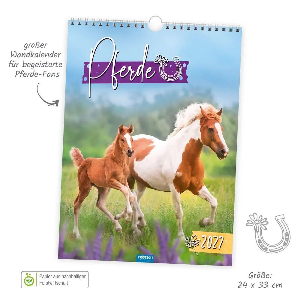 Bild: 9783988026361 | TRÖTSCH - Classickalender Pferde 2027 | Wandkalender | KG | Kalender