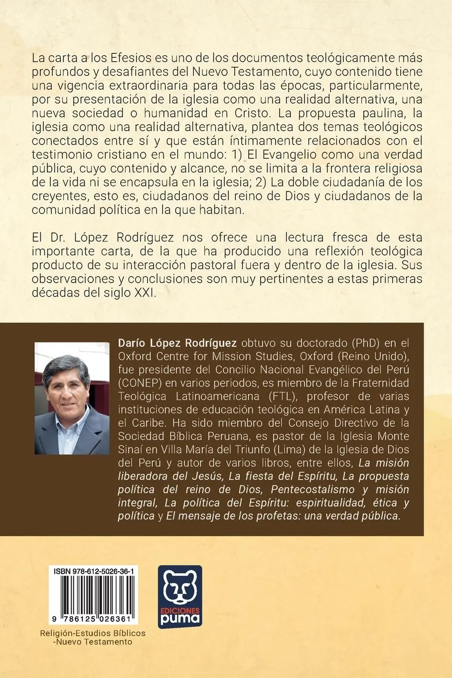 Rückseite: 9786125026361 | AMOR, UNIDAD Y RECONCILIACIÓN | El mensaje de Efesios | Darío López R.