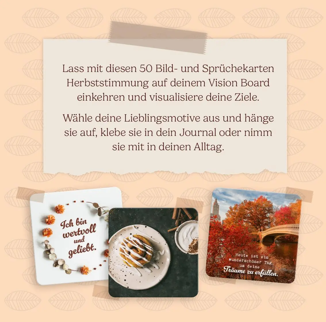 Rückseite: 4014489126461 | Vision Board Cards | 50 herbstliche Inspirationen | Box | 51 S. | 2023